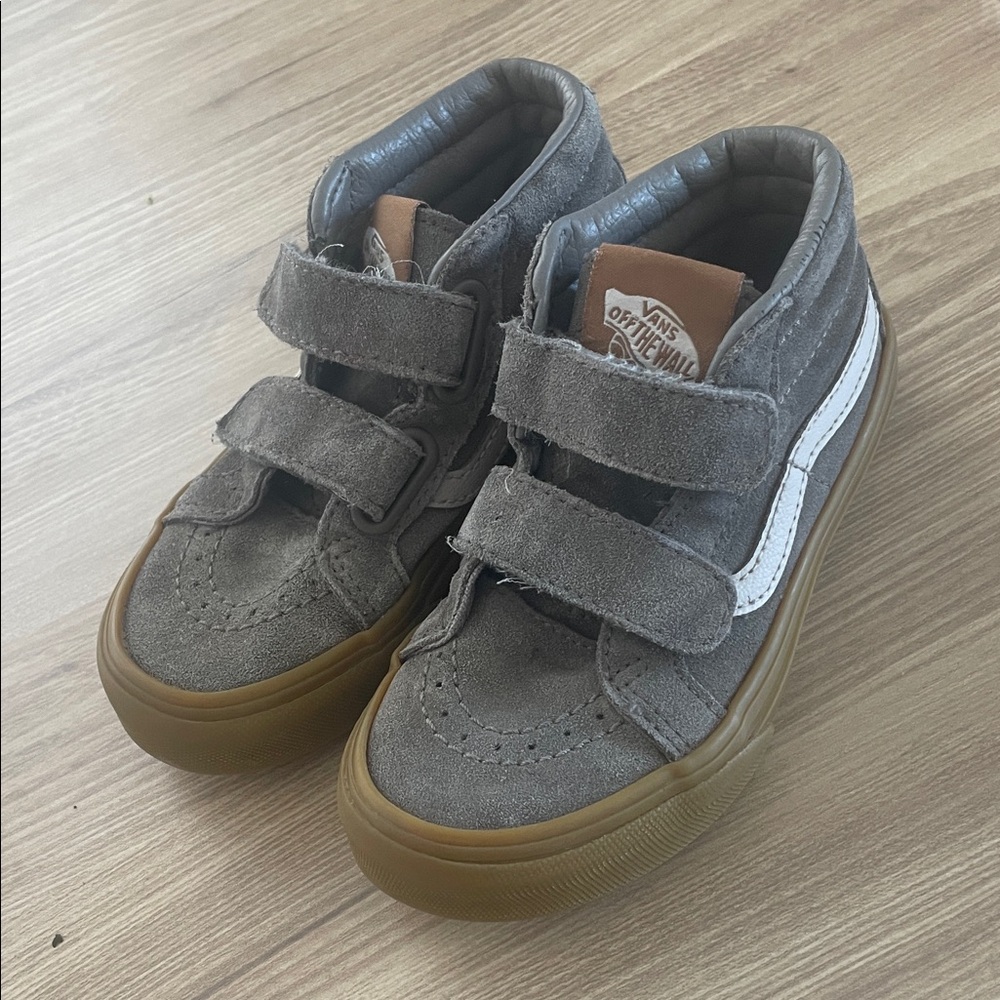 Vans Kids Gray and Brown High-Top Sneakers Size 11.5